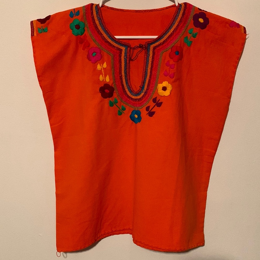 Handmade Mexican/Boho  Style Sleeveless Embroidered top